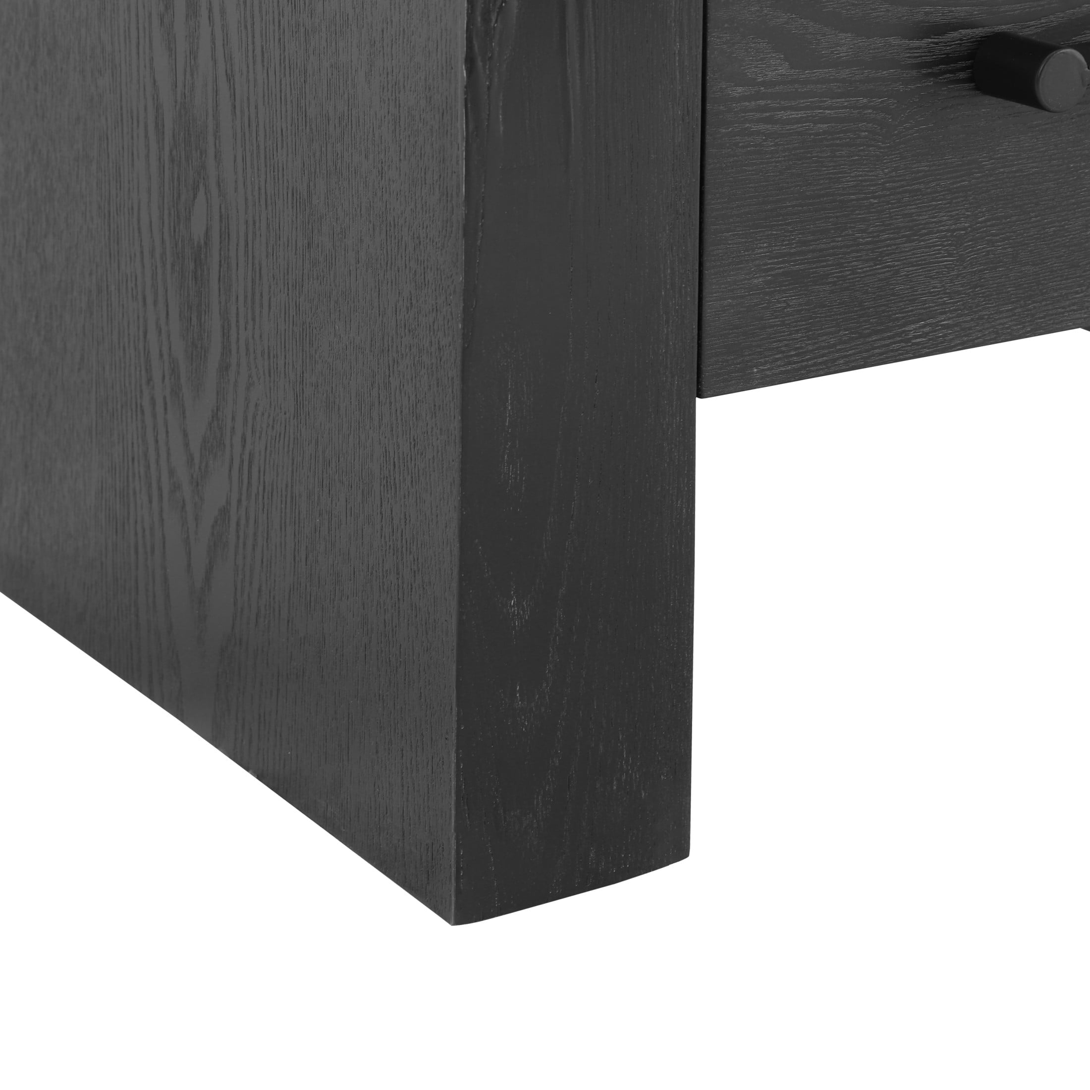 Christopher Knight Home 2-Drawer Nightstand, Modern Bedside Table with Metal Handles and Storage, Black