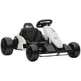thumbnail image 2 of Qaba 24V Electric Go Kart with Dual 150W Motors, Adjustable Seat & 11.2MPH High Speed, Slow Start, 5-Point Harness, for 6-12 Years, White, 2 of 9