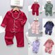 thumbnail image 4 of Odeerbi 1-5 Años Niños Niñas Pijama de Satén Con Solapa Entallada Camisa de Manga Larga Conjunto Suave Seda Ropa de Dormir Seda Conjuntos de Pijamas de Dos Piezas, 4 of 4