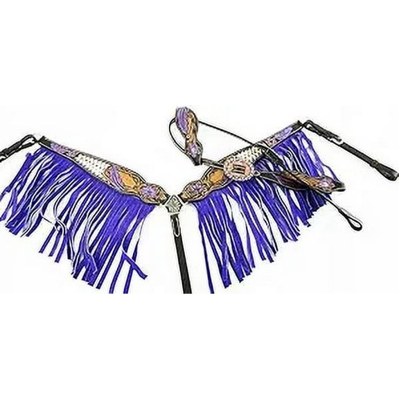 Western Headstall Breast Collar Reins & Wither Straps Tack Set Cowhide Leather Handmade Beaded Tooled Carved Horse Saddle Riding Tooling Carving Equestrian Size Full