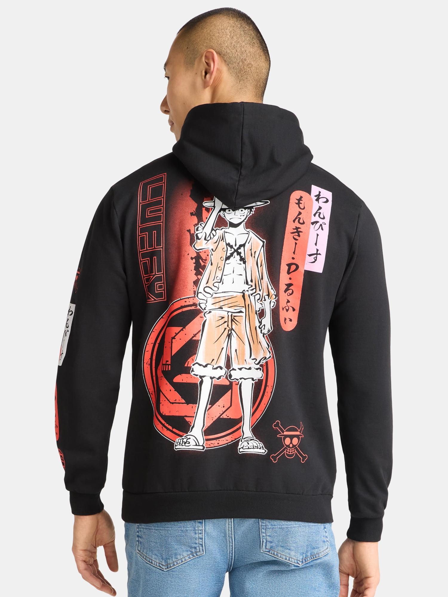 One Piece Men's & Big Men's Oversize Print Graphic Hooded Sweatshirt, Sizes S-3XL