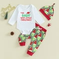 thumbnail image 2 of RIJOPUTY Christmas Newborn Outfit Girl Toddler Christmas Outfit Babys First Christmas Boy Infant Clothes Boys 0-3 Months White Bodysuit Girl Outfits, White 0-3 Months, 2 of 4