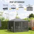 thumbnail image 4 of Outsunny Abri de Jardin Pliante 3 m x 3 m avec Parois Latérales en Filet Amovible, 4 of 10