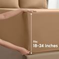 thumbnail image 3 of LammaLoe Extra Deep Pocket Twin Sheets set, Fits 18"-24" Mattress, 4 Piece Soft Microfiber Bed Sheet Sets, Mocha Light Brown, 3 of 8