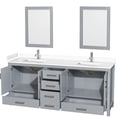 thumbnail image 4 of Wyndham Collection WCS141480DESWCUNSM24 Sheffield 80" Free Standing Double Basin Vanity, 4 of 7