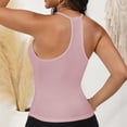 thumbnail image 3 of Women's Ribbed Knit Deep V Neck Tank Top with Seamless Design - Large, Pink, 3 of 7