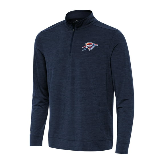 Men's Antigua Heather Navy Oklahoma City Thunder Bright Quarter-Zip Top