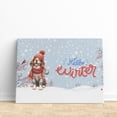 thumbnail image 3 of Hello Winter Brittany Spaniel Smiling in Red Scarf Hat Welcome Christmas Horizontal Matte Canvas Poster Brittany Dog Lover Gifts Idea Wall Art Home Decor - 00017, 3 of 5