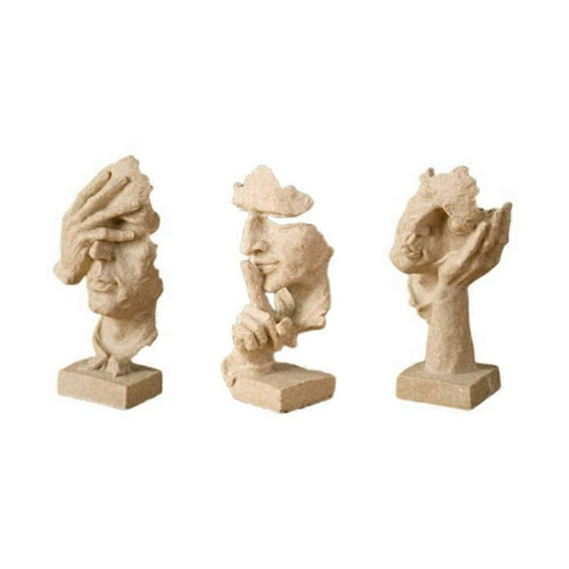 Statue Abstract Resin Desktop Ornaments Sculpture Miniature Figurines Face Character Nordic Art Crafts Office Home B