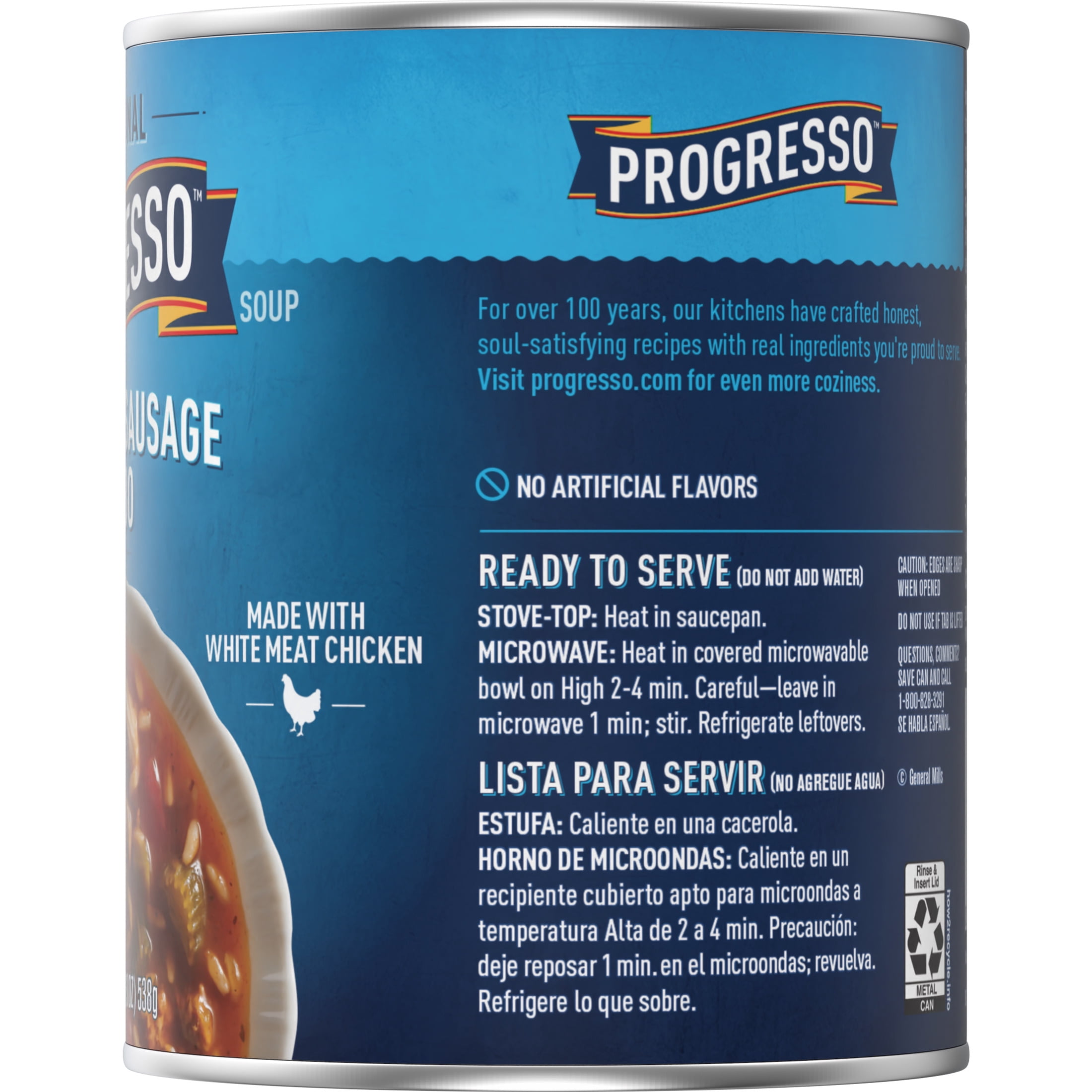 (12 pack) Progresso Traditional, Chicken & Sausage Gumbo Canned Soup, Gluten Free, 19 oz.