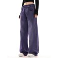 thumbnail image 4 of Siilsaa Pant Women Women's High Waisted Cargo Jeans Straight Wide Leg Stretch Baggy Jeans Y2K Casual Loose Denim Cargo Pants Trousers Purple,S, 4 of 6