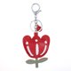 thumbnail image 4 of Llavero con colgante de flor de cuero PU brillar rojo, 4 of 5