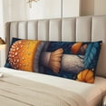 thumbnail image 5 of Naloa Vintage Blue Leaf Mushroom Super Soft 20x60 Body Pillow Case,Long Side Hidden Zipper（PILLOWS ARE NOT INCLUDED）, 5 of 6
