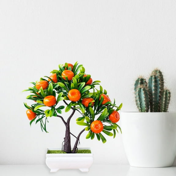 D-GROEE Plastic Artificial Fruit Orange Tree Bonsai Home Office Garden Desktop Party Decor
