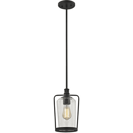 

Pendants 1 Light With Oil Rubbed Bronze Clear Seedy Metal Glass Medium 7 inch 60 Watts - World of Lamp