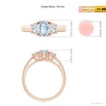 thumbnail image 4 of ANGARA Natural Three Stone Oval Aquamarine and Half Moon Diamond Ring in 14K Rose Gold for Women (Size-7x5mm) | March Birthstone, Anniversary, Jewelry Gift for Women | Natural Aquamarine Ring, 4 of 9