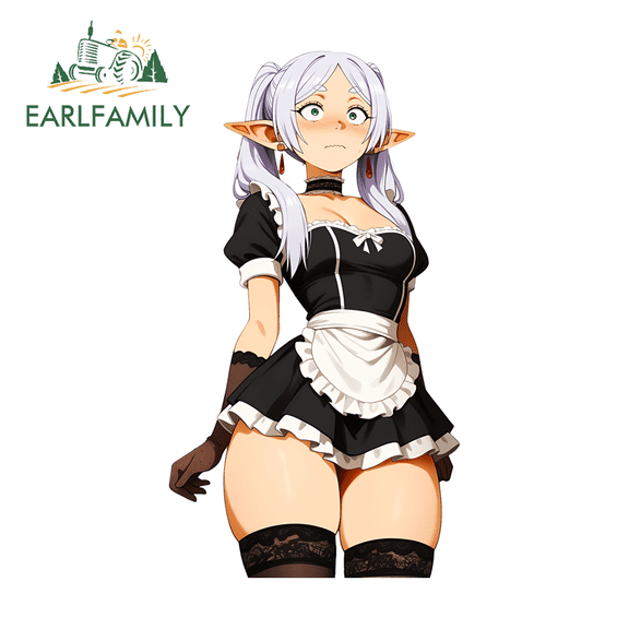 EARLFAMILY 5.1 in Frieren Girl Car Sticker Bumper Storage Flask Laptop RV Decals