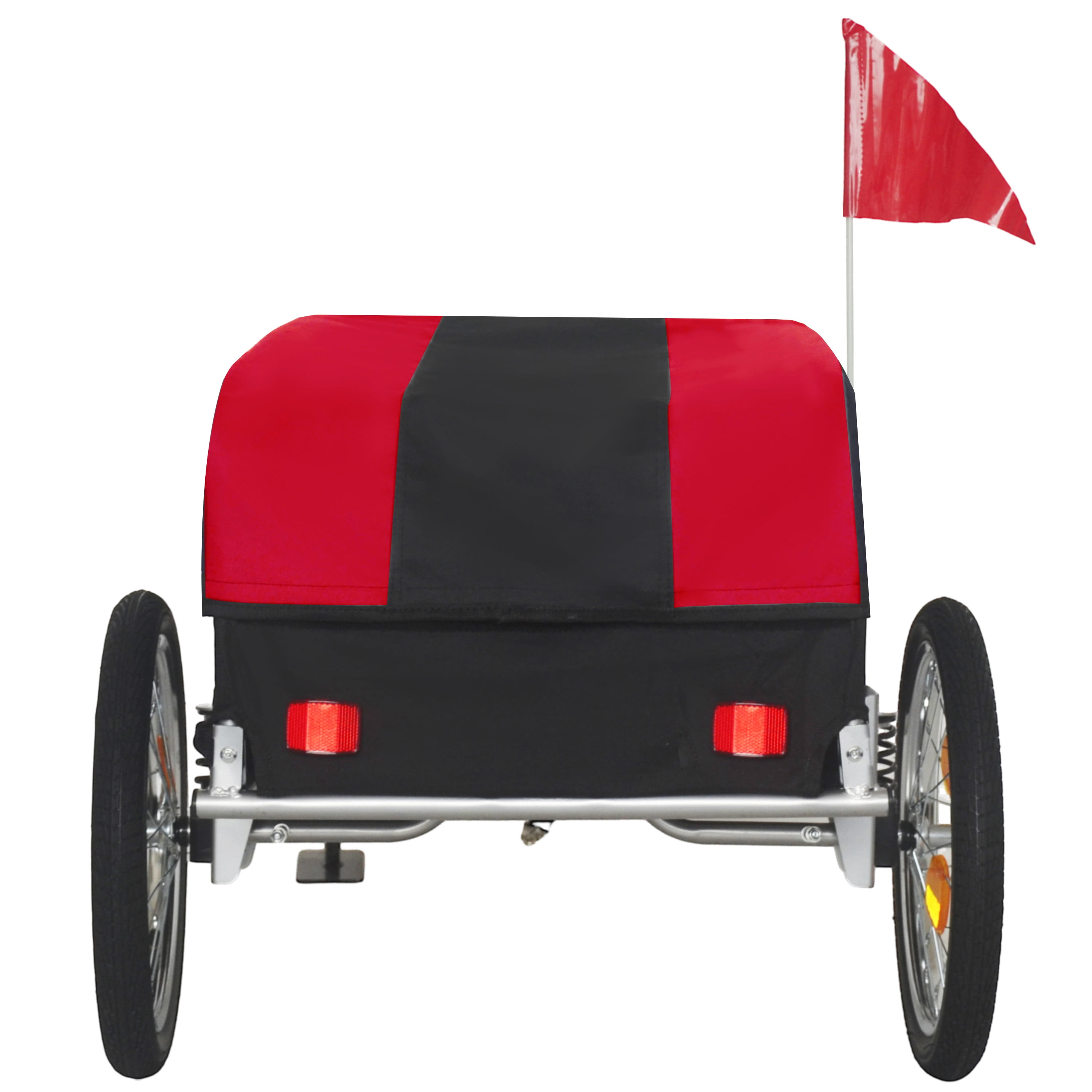 Heavy-Duty Bike Cargo Trailer with Removable Waterproof Cover, 88 lbs Capacity, 16" All-Terrain Wheels & Foldable Design for Camping, Groceries