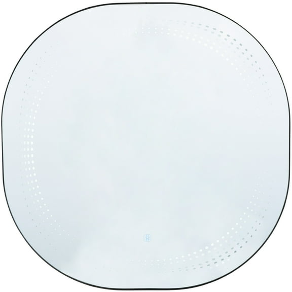 DecMode 31" x 31" Silver LED Wall Mirror with Speckled Pattern