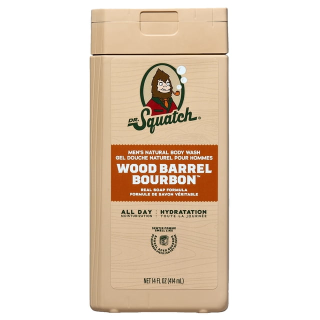 DR. SQUATCH Men's Natural Non-Exfoliating Body Wash - Wood Barrel Bourbon - 14 fl oz