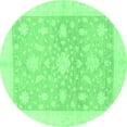 thumbnail image 1 of Ahgly Company Indoor Round Oriental Emerald Green Traditional Area Rugs, 5' Round, 1 of 4