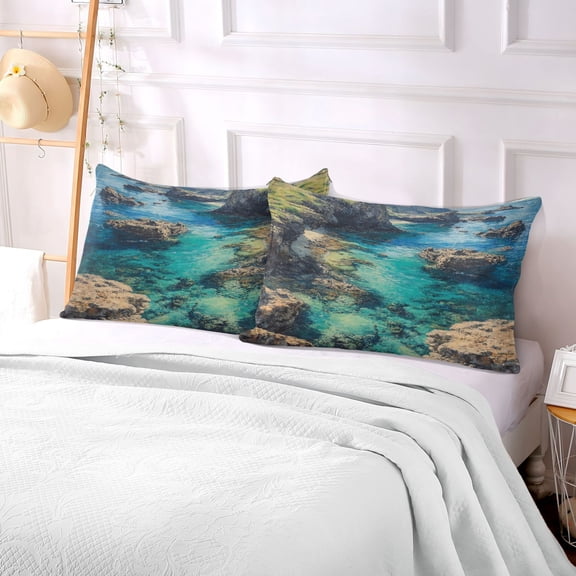 Pillow Case Plush Pillow Rugged Coastline Case standard size/King size/Queen size Bed Pillow Pillowcases