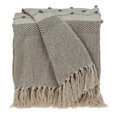 thumbnail image 1 of HomeRoots 476223 Tufted Beige Fringed Woven Handloom Throw, 1 of 4