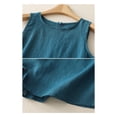 thumbnail image 6 of Tank Tops For Women Summer New Retro Vest Literary Sleeveless Inner Sleeveless Round Neck Pullover Temperament Solid Color Top Vest Suspender Strap Camisole Tops For Women, 6 of 7