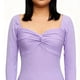 thumbnail image 2 of Blusa De Punto Acanalado De Manga Larga, Parte Superior Delantera Con Suave, Ajuste Delgado, De Moda Para El Trabajo De Oficina Para Mujeres, 2 of 7