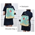 thumbnail image 4 of FORMRS Women's Travel Backpack Purse Anti-Theft Hidden Pockets Casual Shoulder Bag, Blue Beach Pattern, 4 of 7