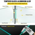thumbnail image 5 of BENTISM Fire Pit Wind Guard, 14 x 14 x 6 inch Glass Flame Guard, Oblong Glass Shield, 0.3" Thick Fire Table, Clear Tempered Glass Flame Guard, Steady Feet Tree Pit Guard for Propane, Gas, Outdoor, 5 of 9