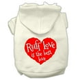 thumbnail image 1 of Ruff Love Screen Print Pet Hoodies Cream Size Lg (14), 1 of 1