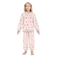 thumbnail image 2 of Fluffy Pajamas Set Fuzzy Winter Warm Pj Sets Pullover Tops and Long Pants Pink Love Heart X-Small, 2 of 8