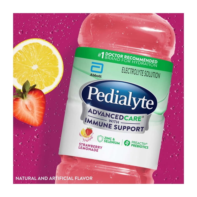 Pedialyte AdvancedCare Electrolyte Solution, Strawberry Lemonade, 1L, 4 Pack photo 2