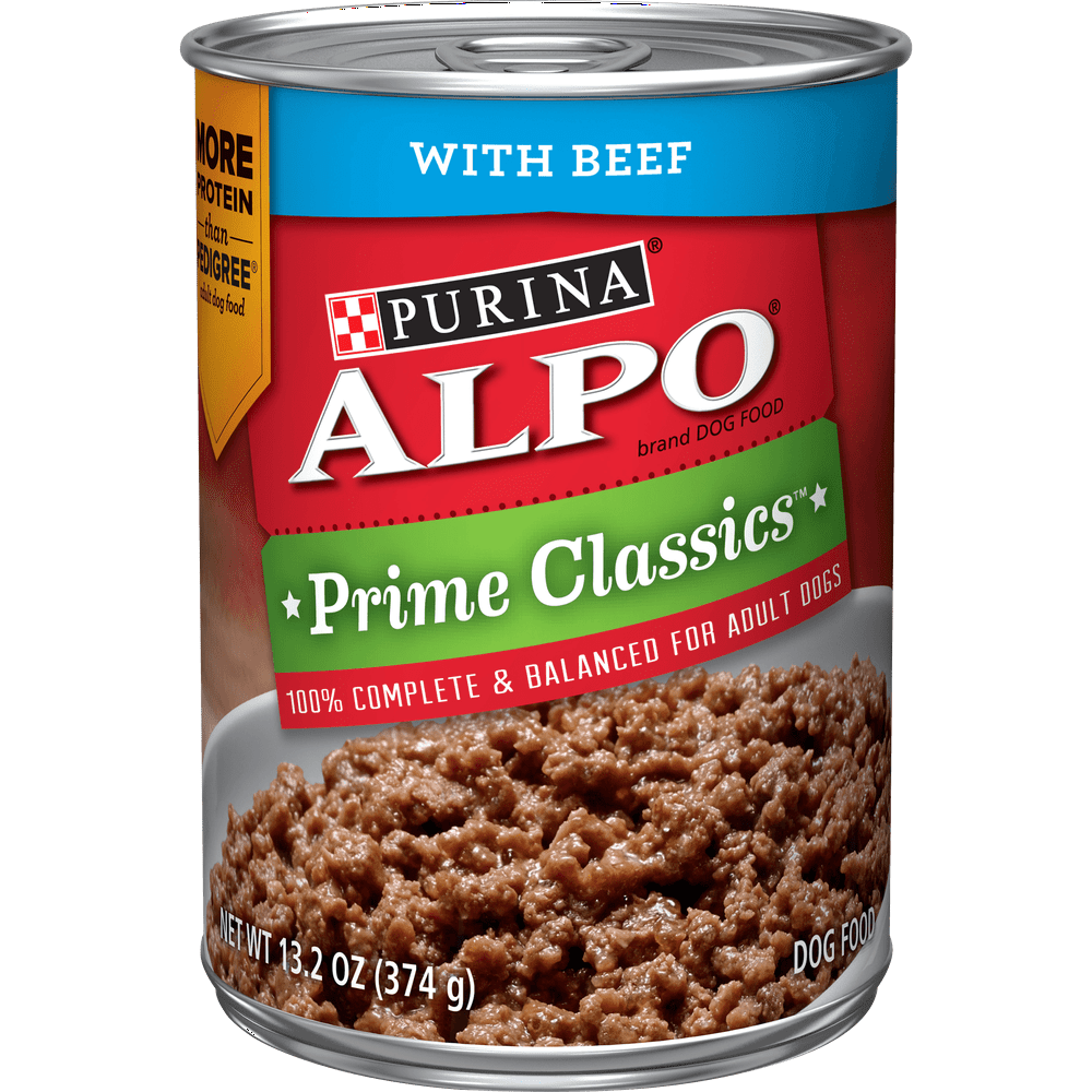 (12 Pack) Purina ALPO Wet Dog Food, Prime Classics With Beef, 13.2 oz