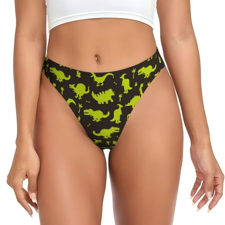 Sigee Cute Dinosaurs (2) for Women s G-String Panty  Low Rise  Soft Lace Perfect for Everyday Wear or Special Occasions-4X-Large