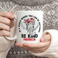 thumbnail image 4 of Personalized Coffee Mug Elephant Wearing Garland, Customized Name In A World Where You Can Be Anything Be Kind Novelty Cup, Gift For Men, Women On Birthday, Holiday, Ceramic Cup, 4 of 7
