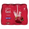 slimfast ready to drink bottles, strawberries and cream meal replacement shake, 10-ounces, 8 count