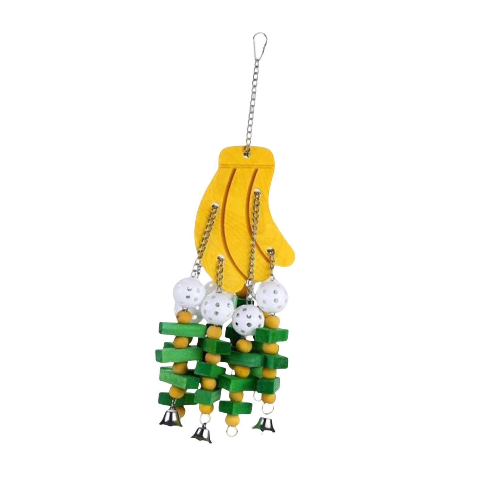 Serenable Parrot Chewing Toy Bird Toy with Hook Boredom Breaker Hanging Cage Accessory for Cockatiels Budgie Conures Lovebird Cockatoos