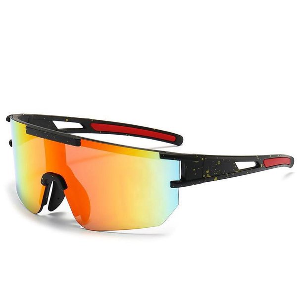 Gafas de ciclismo polarizadas, color negro y naranja, para ciclismo de carretera, deportivas, para hombre y mujer, resistentes al viento, antivaho, anti-UV 400, para correr, andar en bicicleta, pesc