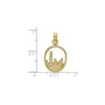 thumbnail image 3 of 14K Yellow Gold Chicago Skyline Circle Charm Pendant, Polished, 15.4 mm, 3 of 6