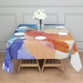 thumbnail image 3 of 52x52in(132x132cm) Square Tablecloth, Waterproof Polyester Table Cover, Wrinkle Resistant & Washable Fabric for Dining, Kitchen, Picnic, Abstract Geometry Print, 3 of 6