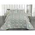 thumbnail image 2 of Ambesonne Botanical Quilted Bedspread Set 3 Pcs, Polka Dots Geometric Art, Queen, Ivory and Multicolor, 2 of 4