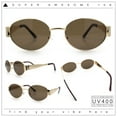 thumbnail image 2 of Classic 90s Oval Metal Rim Thick Mid Temple Fashion Sunglasses Gold - Brown, 2 of 8