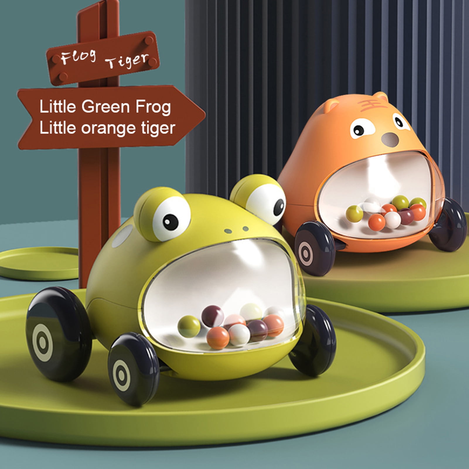 NEWwt 2Pcs Car Toy Cartoon Shock Resistant Durable Pull Back Car Toy for Baby Green+Orange NEWwt 2Pcs Car Toy Cartoon Shock Resistant Durable Pull Back Car Toy for Baby Green+Orange