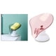 thumbnail image 5 of Jabonera de plástico con forma de hoja, con drenaje automático para baño. Rosa, 5 of 9