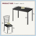 thumbnail image 2 of 5-Piece Dining Table Set for 4, Space-Saving Kitchen Table and Chairs with Cushions, Metal Frame, Dining Table with 4 Chairs for Small Space, Black, 2 of 8