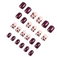 thumbnail image 3 of Fofosbeauty 24pcs Press on False Nails Tips, Square Fake Nails, Square Purple Leopard, 3 of 8