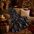 thumbnail image 3 of Ribboned Skeletons And Ornate Spiderweb Heart Pendants, Soft Flannel Blanket with ornate dark Coquette Illustration Print, Housewarming Gift and Home Decor for Bedroom and Living Room, 3 of 7