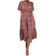 thumbnail image 1 of Moda mujer verano impreso manga corta con cuello en v volante casual vestido casual Pompotops  ghjkhdj16892, 1 of 5